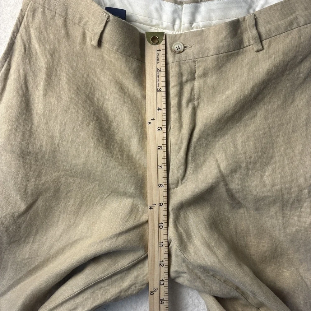 Polo Ralph Lauren Linen Pants Mens 32x32 Beige italy made Dress Trousers flax